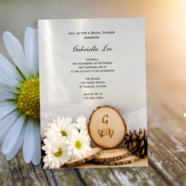 Invitación Daisies blancos ruidosos Garantías Naturales Ducha (Subido por el creador)