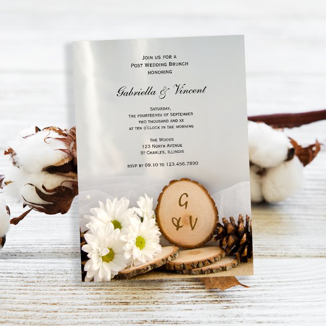 Invitación Daisies blancos rusos Boda Brunch (Subido por el creador)