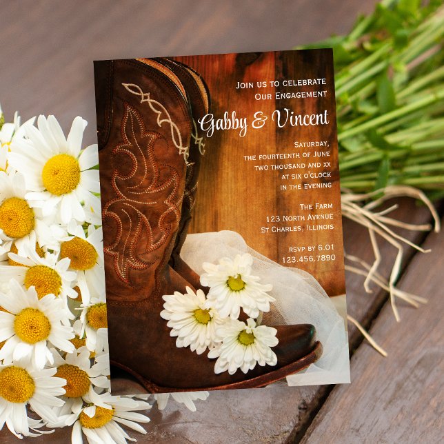 Invitación Daisies Cowboy Boots contra el Partido Compromiso  (Subido por el creador)