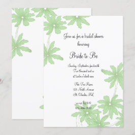 Invitación Daisies de color verde claro ducha de novia