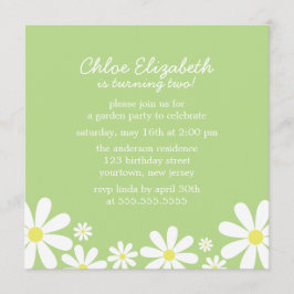 Invitación Daisies Dulce Chica Fiesta de Cumpleaños