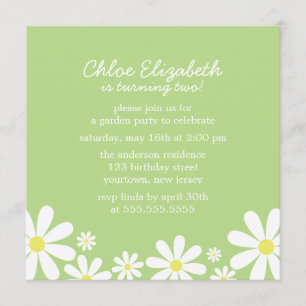 Invitación Daisies Dulce Chica Fiesta de Cumpleaños