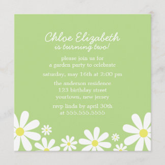 Invitación Daisies Dulce Chica Fiesta de Cumpleaños
