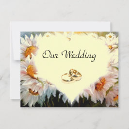 Invitación DAISIES EN FORMA DE CORAZÓN boda