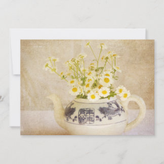 Invitación Daisies en una tetera