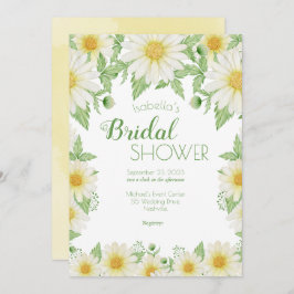Invitación Daisies Floral de amarillo blanco ducha de novia