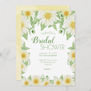 Invitación Daisies Floral de amarillo blanco ducha de novia