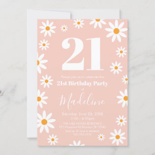 Invitación Daisies pink Birthday Party Invitation 