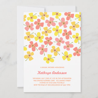 Invitación Daisies rosados dulces Moda Diversión Bridal Showe