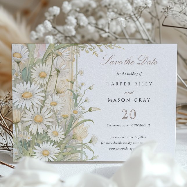 Invitación Daisies rusos salvan al Boda de fechas (Subido por el creador)