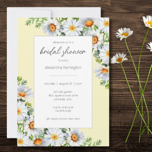 Invitación Daisies salvajes de color amarillo pálido ducha de