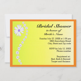 Invitación Daisies sobre el fondo amarillo ducha de novias