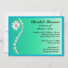 Invitación Daisies sobre la ducha de novias de fondo verde