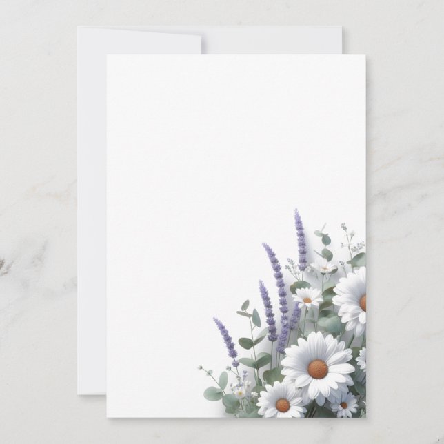 Invitación Daisies y Lavender (Anverso)