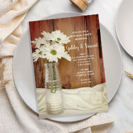 Invitación Daisitas blancas en la cena de ensayo de la granja