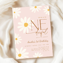 Invitación Daisy 1st Birthday Little Miss ONEderful