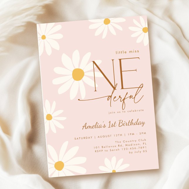 Invitación Daisy 1st Birthday Little Miss ONEderful (Subido por el creador)