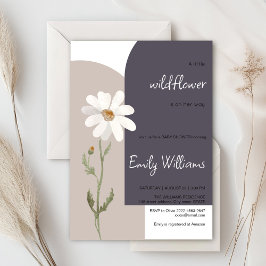 Invitación Daisy acuarela minimalista ducha de bebé