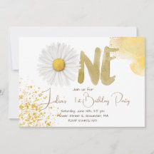 Daisy acuarela primer cumpleaños