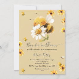 Invitación Daisy and Bee Baby in Bloom Invitation