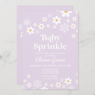 Invitación Daisy and Snowflake Retro Baby Sprinkle