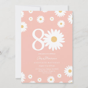 Invitación Daisy Atemporal Hito Ochenta Cumpleaños