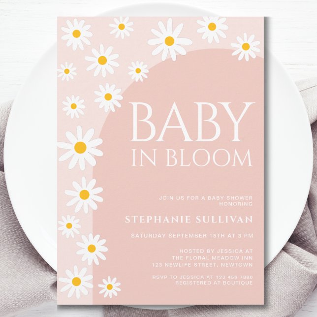 Invitación Daisy Baby En Bloom Boho Chica Baby Shower (Subido por el creador)
