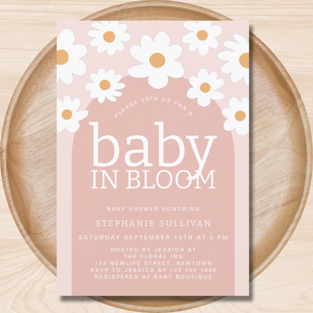 Invitación Daisy Baby en el Chica de Bloom Baby Shower (Subido por el creador)