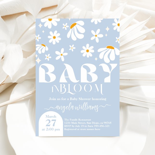 Invitación Daisy Baby en flor Niño simple Baby Shower (Subido por el creador)