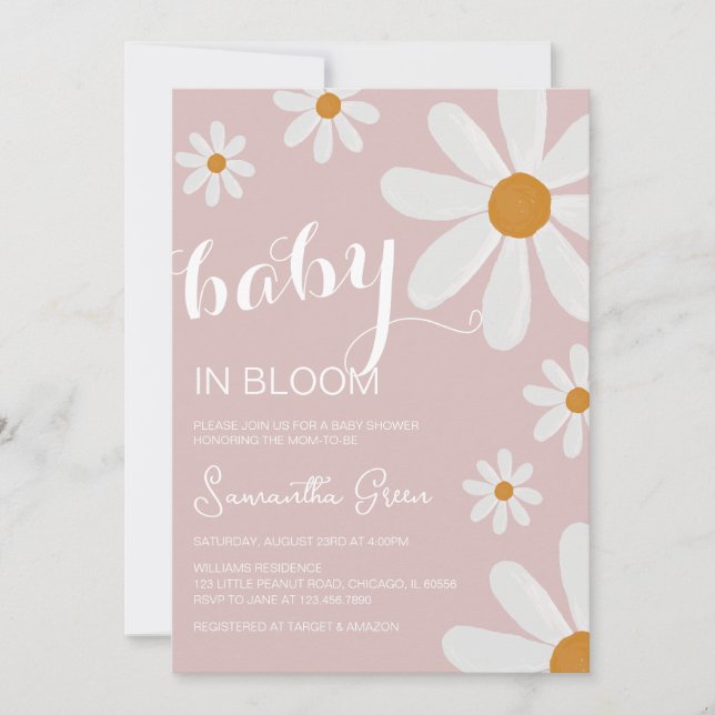 Invitación Daisy Baby Shower (Anverso)