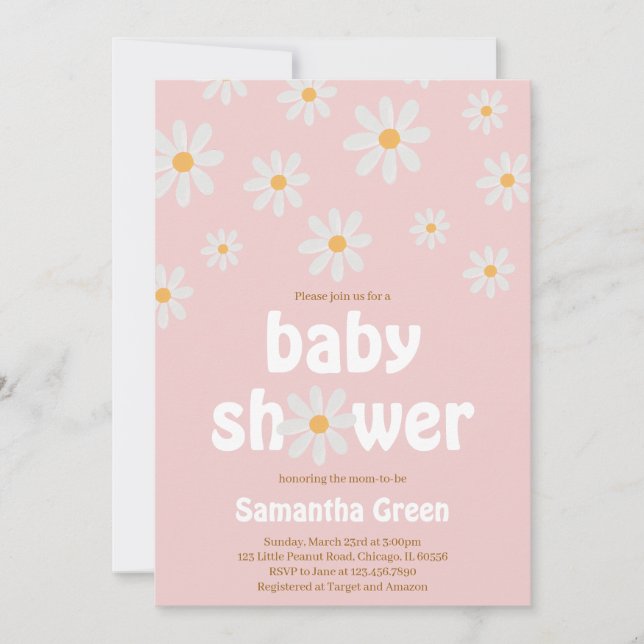 Invitación Daisy Baby Shower (Anverso)