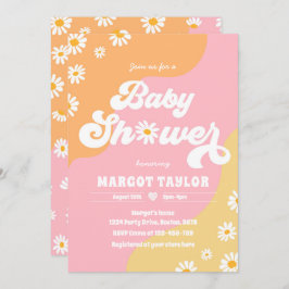 Invitación Daisy Baby Shower Boho Hippy Vibes Baby Shower