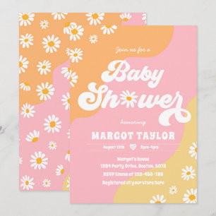 Invitación Daisy Baby Shower Boho Hippy Vibes Baby Shower