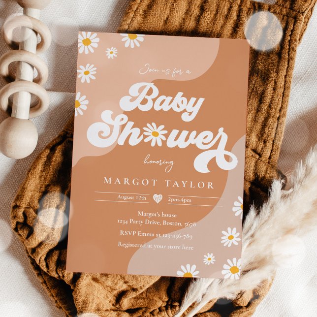 Invitación Daisy Baby Shower Boho Hippy Vive Baby Shower (Subido por el creador)