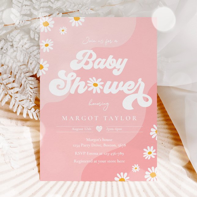 Invitación Daisy Baby Shower Boho Hippy Vive Baby Shower (Subido por el creador)