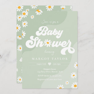 Invitación Daisy Baby Shower Boho Hippy Vive Baby Shower