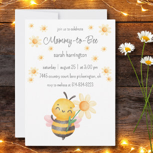 Invitación Daisy Baby Shower dulce mami-to-bee