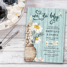Invitación Daisy Bbq y ducha de Parejas de Madera Costera