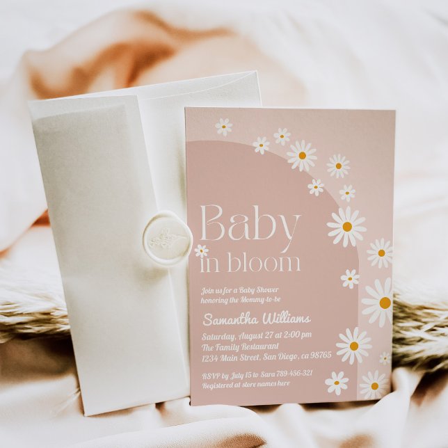 Invitación Daisy Bebé en flor Boho Chica Baby Shower (Subido por el creador)