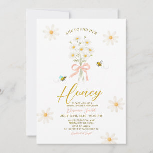 Invitación Daisy Bee Ella Encontró Su Lluvia de Boda de Miel