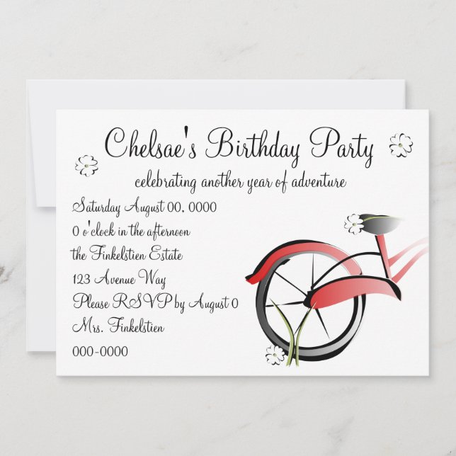Invitación Daisy Bike Ride (Anverso)