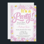 Invitación Daisy Birthday Invitation Pink Yellow Floral<br><div class="desc">Una encantadora invitación de cumpleaños rosa y amarillo con margaritas acuáticas. ¡Hace una invitación dulce de verano y primavera con todos esos felices días!</div>