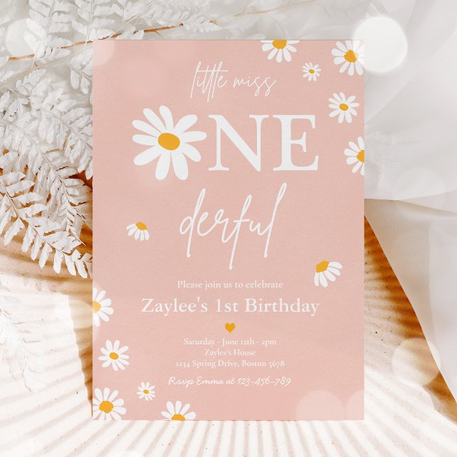 Invitación Daisy Birthday Party Bohmian Pequeña Miss Maravill (Subido por el creador)