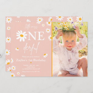 Invitación Daisy Birthday Party Bohmian Pequeña Miss Maravill