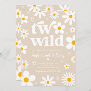 Invitación Daisy Birthday Party Boho Two Wild Second Birthday