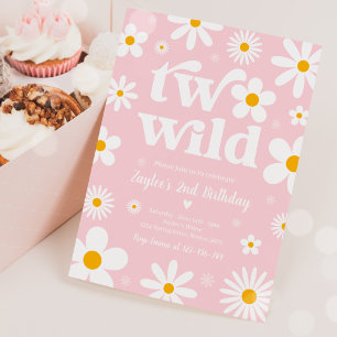 Invitación Daisy Birthday Party Boho Two Wild Second Birthday
