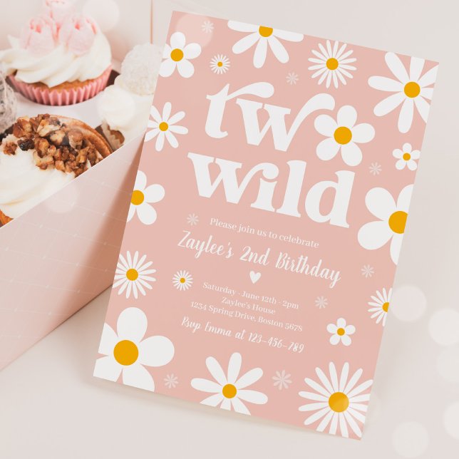 Invitación Daisy Birthday Party Boho Two Wild Second Birthday (Subido por el creador)