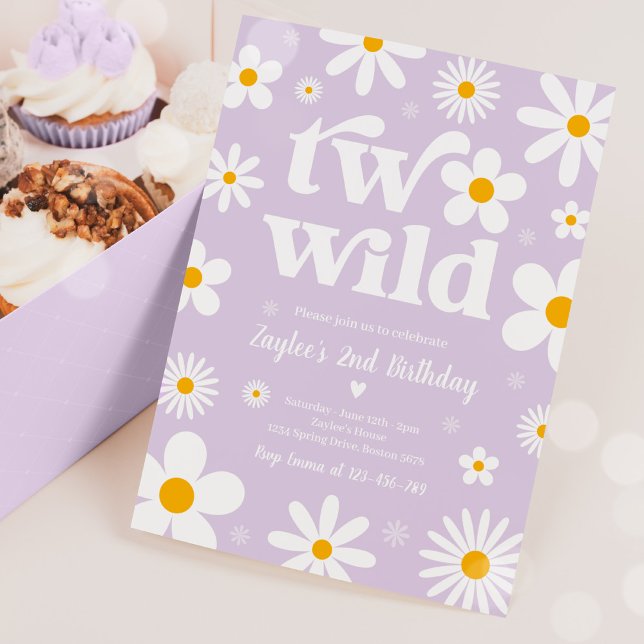 Invitación Daisy Birthday Party Boho Two Wild Second Birthday (Subido por el creador)