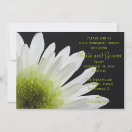 Invitación Daisy blanco en la cena de ensayo de Bodas negros