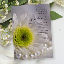 Invitación Daisy blanco y ducha nupcial de Perlas